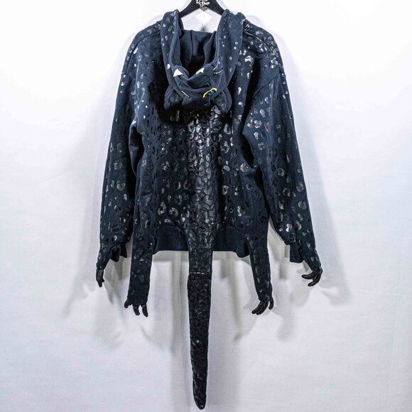 Jeremy Scott Adidas Leopard Full Zip Hoodie Sweatshirt Paws Tail Medium Designer - Picture 1 of 16